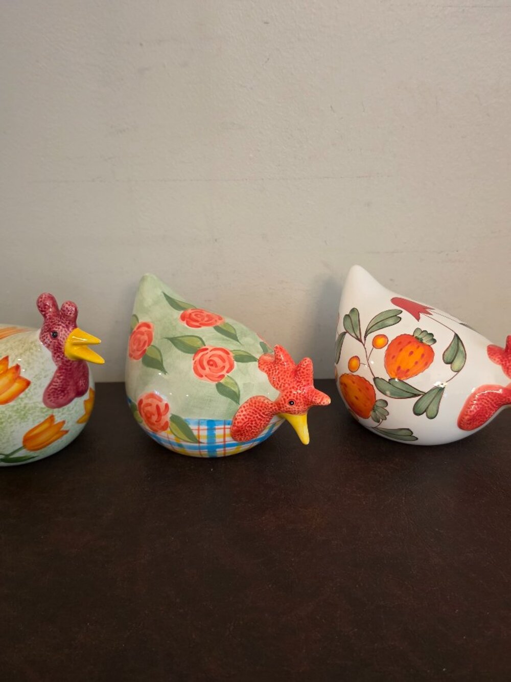 Vintage CBK Ltd. 1999 Ceramic Rooster Hand Painted Chicken Figure (Set of 3)
